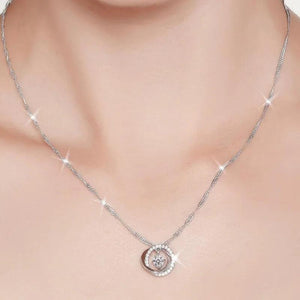 Sterling Silver Zircon Geometric Pendant Necklace for Women