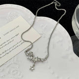 925 Silver Star Zircon Necklace Sweet Romance Jewelry