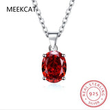 Garnet Amethyst Citrine Peridot Topaz Silver Pendant Necklace