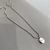 S925 Silver Drop Letter Necklace Female Clavicle Chain Hip Hop Jewelry
