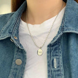 S925 Silver Drop Letter Necklace Female Clavicle Chain Hip Hop Jewelry