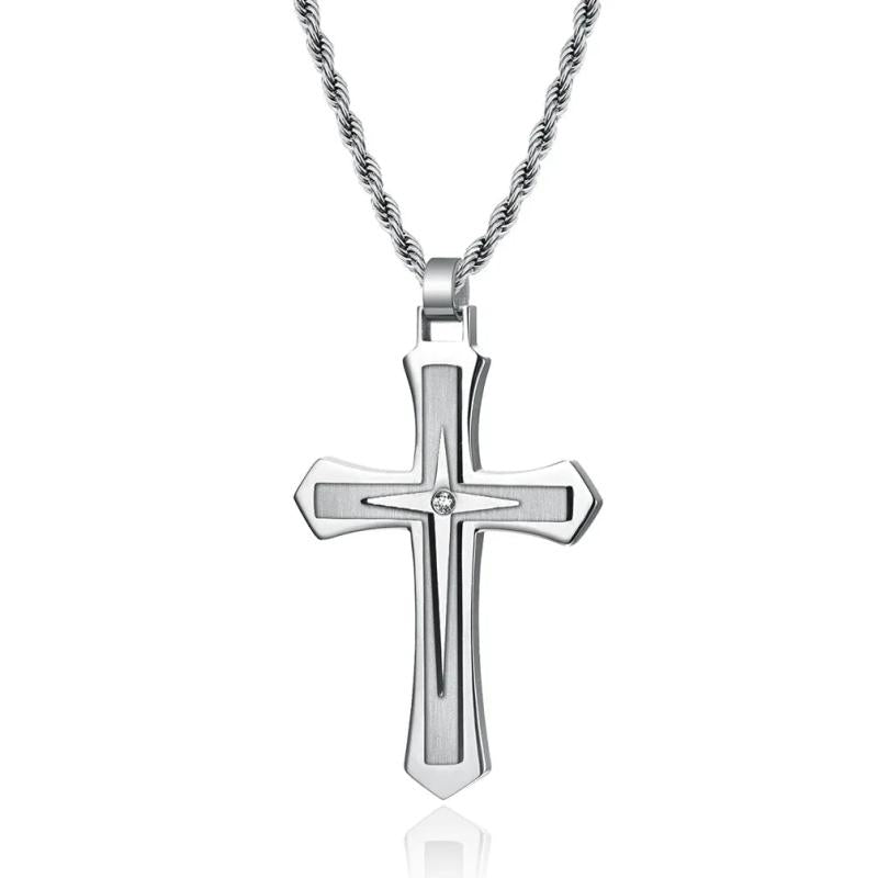Cross Necklace Jesus Pendant Hip Hop Necklaces for Men Cross Jewelry