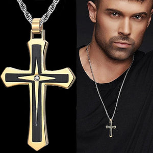 Cross Necklace Jesus Pendant Hip Hop Necklaces for Men Cross Jewelry