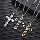 Cross Necklace Jesus Pendant Hip Hop Necklaces for Men Cross Jewelry