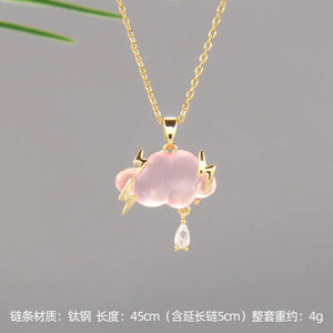 Cloud Lightning Zircon Pendant Necklace Geometric Choker