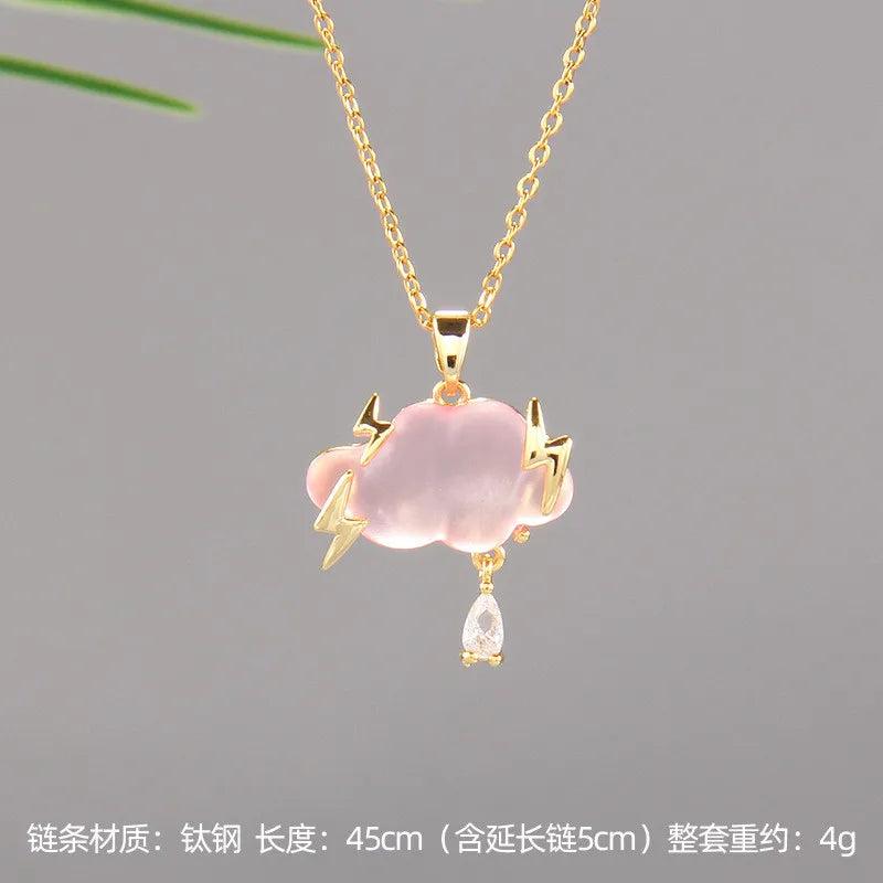 Cloud Lightning Zircon Pendant Necklace Geometric Choker