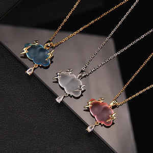 Cloud Lightning Zircon Pendant Necklace Geometric Choker