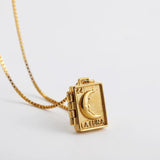 Moon Pendant Necklace Photo Frame Locket Clamp Stainless Steel Birthday Gift