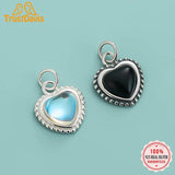 925 Sterling Silver Heart Charm Pendant DIY Necklace Bracelet Jewelry