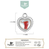 925 Sterling Silver Heart Charm Pendant DIY Necklace Bracelet Jewelry