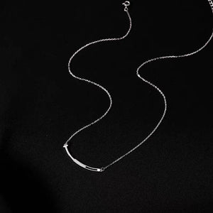 Sterling Silver Rose Smile Necklace for Women Pendant Clavicle Chain