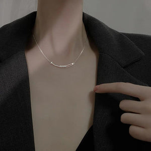 Sterling Silver Rose Smile Necklace for Women Pendant Clavicle Chain