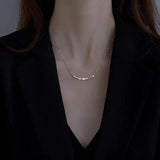 Sterling Silver Rose Smile Necklace for Women Pendant Clavicle Chain