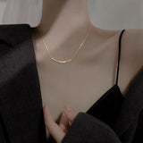 Sterling Silver Rose Smile Necklace for Women Pendant Clavicle Chain