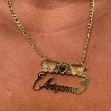 Cartoon Character Heart Nameplate Necklace for Women