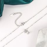 Rose Flower Necklace Anniversary Gift 925 Silver Zircon Tulip Pendant