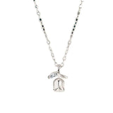 Rose Flower Necklace Anniversary Gift 925 Silver Zircon Tulip Pendant