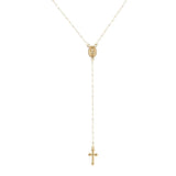 Vintage Christian Cross Bohemia Rosary Pendant Necklace For Women