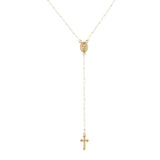 Vintage Christian Cross Bohemia Rosary Pendant Necklace For Women