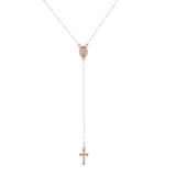 Vintage Christian Cross Bohemia Rosary Pendant Necklace For Women