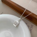 925 Silver Geometry Necklace Zircon Jewelry