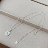 925 Silver Geometry Necklace Zircon Jewelry