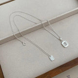 925 Silver Geometry Necklace Zircon Jewelry