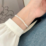925 Silver Double Layer Pearl Bracelet for Women
