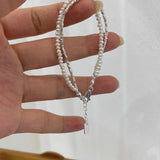 925 Silver Double Layer Pearl Bracelet for Women