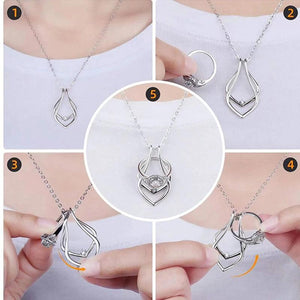 Geometric Multicolor Rhinestone Necklace Ring Holder for Women