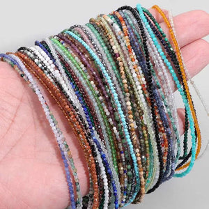 Natural Stone 2mm Faceted Beads Necklace Moonstone lapis lazuli Malachite