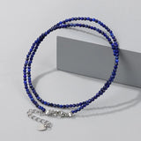 Natural Stone 2mm Faceted Beads Necklace Moonstone lapis lazuli Malachite