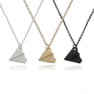 Mini Paper Airplane Necklace Women Paper Plane Pendant Necklaces