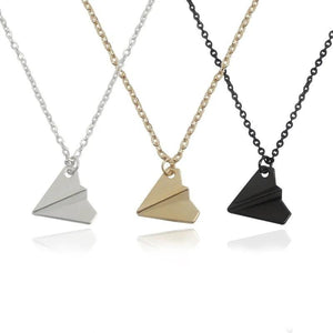 Mini Paper Airplane Necklace Women Paper Plane Pendant Necklaces