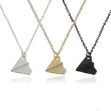 Mini Paper Airplane Necklace Women Paper Plane Pendant Necklaces