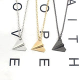 Mini Paper Airplane Necklace Women Paper Plane Pendant Necklaces