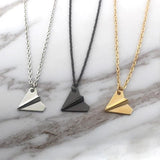 Mini Paper Airplane Necklace Women Paper Plane Pendant Necklaces