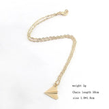 Mini Paper Airplane Necklace Women Paper Plane Pendant Necklaces