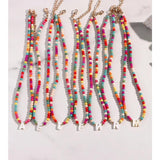 Initial Shell Letter Beaded Necklace For Women