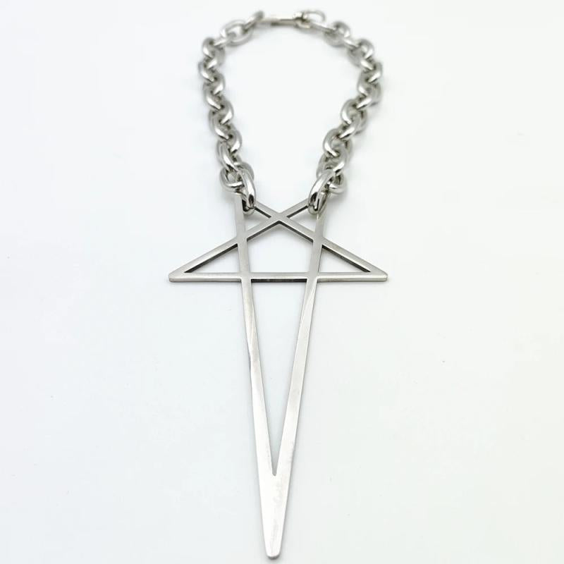 Punk Hip Hop Chain Choker Y2K Unisex Gothic Star Charms Pendant Necklace