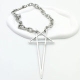 Punk Hip Hop Chain Choker Y2K Unisex Gothic Star Charms Pendant Necklace