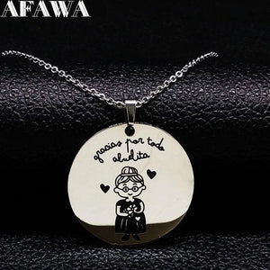 Spain Grandmother Stainless Steel Necklace for Women