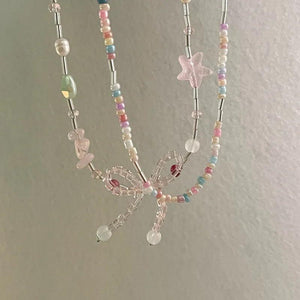 Colorful Crystal Star Flower Necklace for Women
