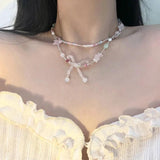 Colorful Crystal Star Flower Necklace for Women