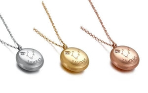 12 Constellation Necklace Zodiac Signs Stainless Steel Coffee Beans Pendant