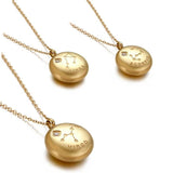 12 Constellation Necklace Zodiac Signs Stainless Steel Coffee Beans Pendant