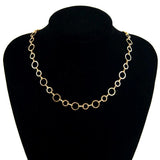 Stainless Steel Women Circular Ring Chocker Necklace Bracelet