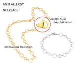 Stainless Steel Women Circular Ring Chocker Necklace Bracelet