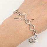 Stainless Steel Women Circular Ring Chocker Necklace Bracelet