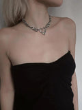 Punk Rock Flame Heart Necklace for Women
